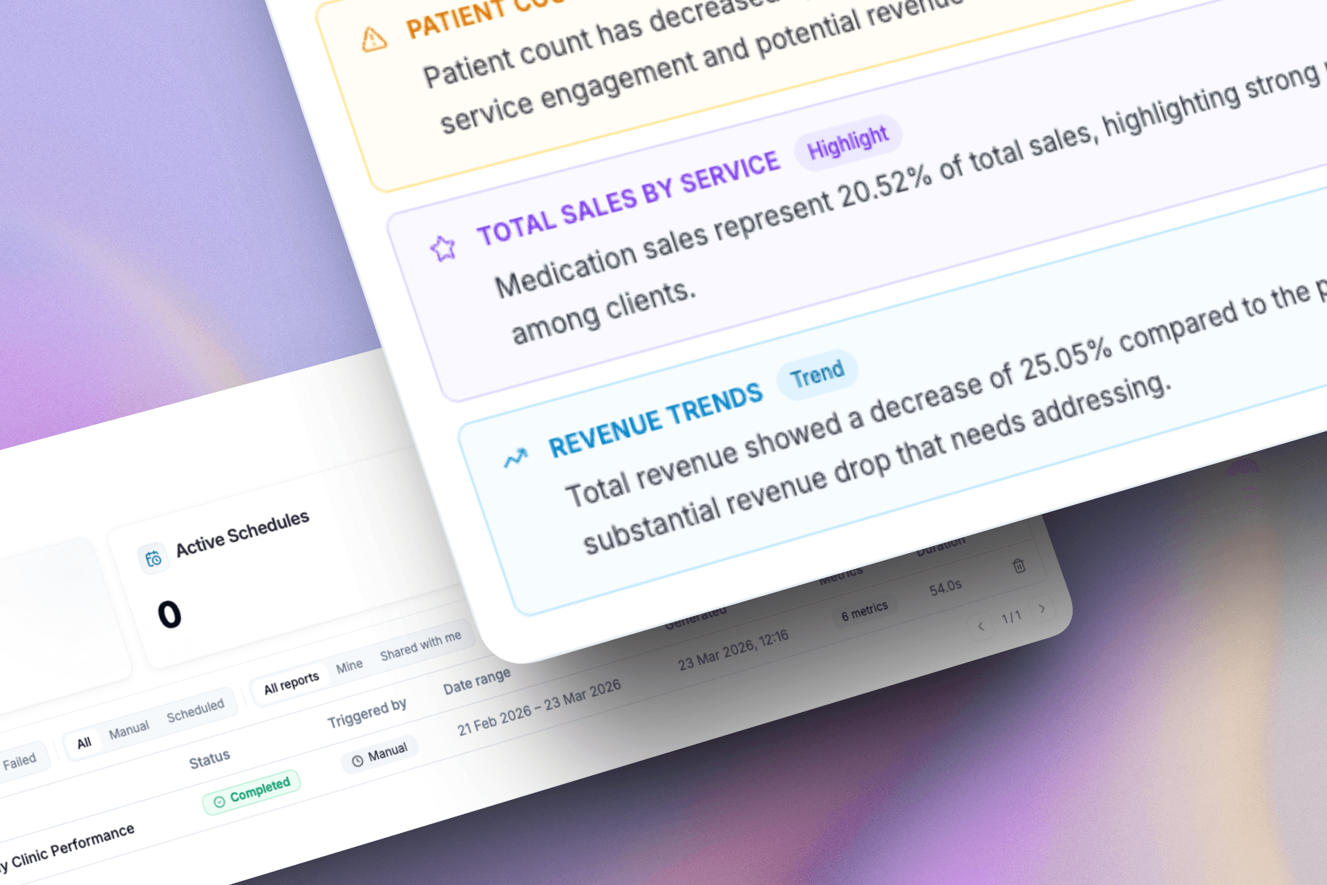 Scheduled reports